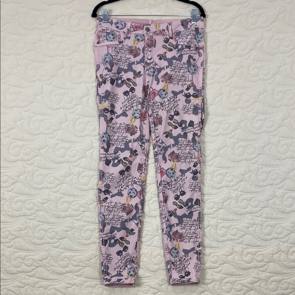 Frank Lyman Reversible Jeans Pink Patterned Size Small